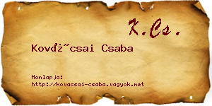 Kovácsai Csaba névjegykártya