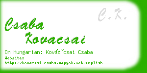 csaba kovacsai business card